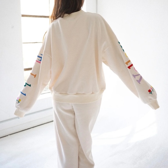 Yellow The Label Watering My Own Grass Oversized Sweatshirt *NWOT* - Picture 4 of 9